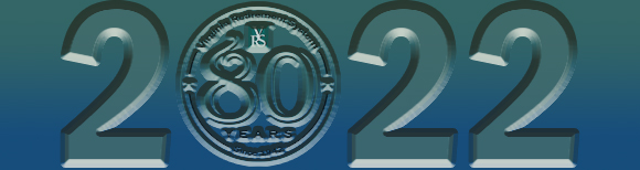 Raised numerals spelling out 2022 with the VRS 80th anniversary logo in place of the zero.