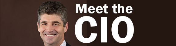 A portrait of CIO Andrew Junkin next to text which reads meet the CIO.