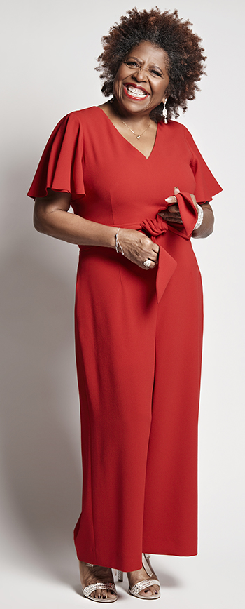 a full length portrait of singer and educator June Montgomery