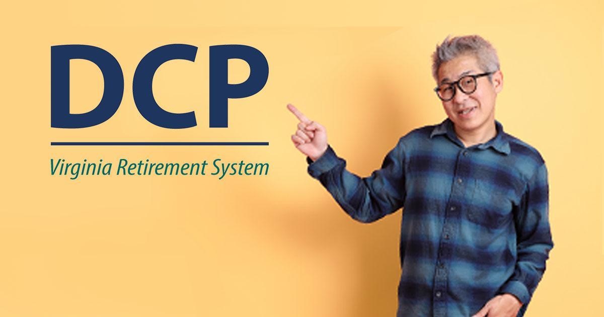 Pandekorasyon. Ang logo ng DCP sa kaliwa ay may isang lalaking Asyano na nasa katanghaliang-gulang na nakasuot ng plaid, long-sleeved shirt na tumuturo dito sa kanan.