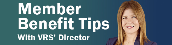 ڈائریکٹر کے ساتھ ممبر بینیفٹ ٹپس VRSپڑھیں۔ دائیں طرف پیٹریشیا بشپ کی تصویر ہے۔