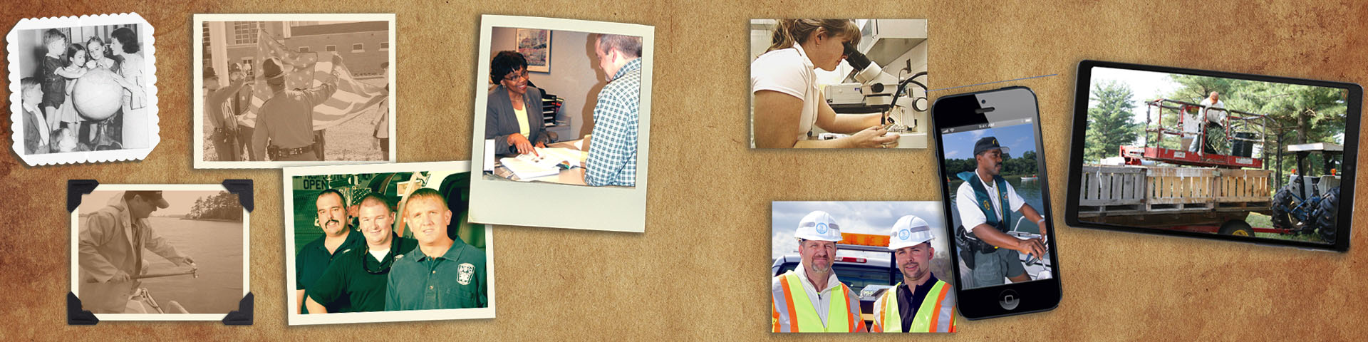 拼贴画中展示了多位成员的照片，分别出现在拍立得照片与移动设备屏幕上。